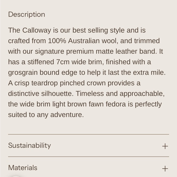 NWT Calloway Fawn wool hat - Picture 2 of 9